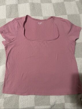 Old Navy Rose Pink Square Neck Short Sleeve Top